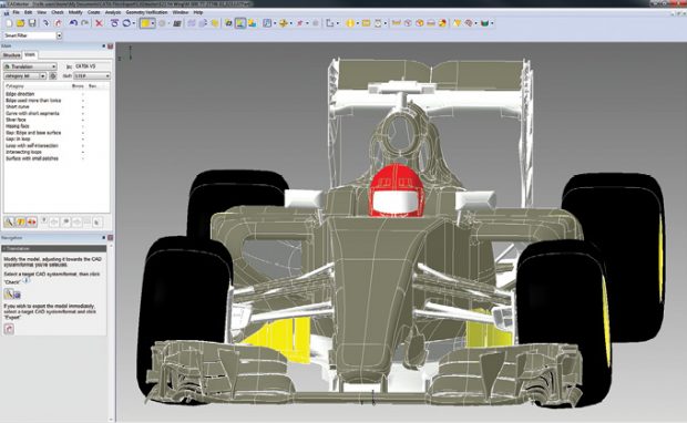 Elysium’s CADdoctor software lets you convert 3D data. The tool is used by the Renault F1 team. Images courtesy of Elysium.