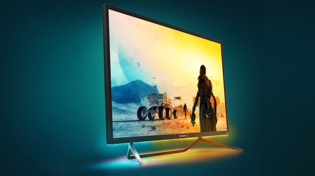 The Momentum 436M6 uses Ambiglow technology to add a new dimension to the entertainment viewing experience. Image courtesy of EPI/Philips.